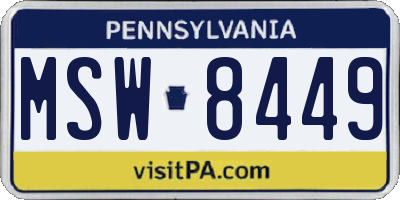 PA license plate MSW8449
