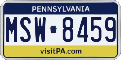 PA license plate MSW8459