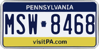 PA license plate MSW8468