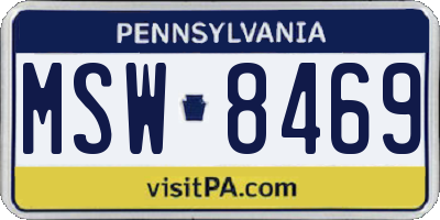 PA license plate MSW8469