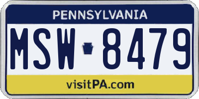 PA license plate MSW8479