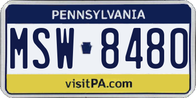 PA license plate MSW8480