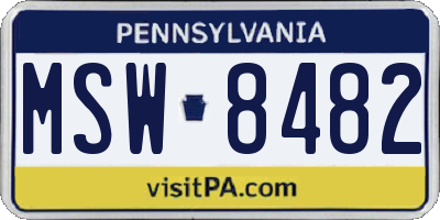PA license plate MSW8482