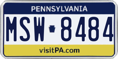 PA license plate MSW8484