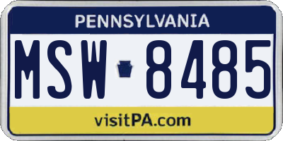 PA license plate MSW8485