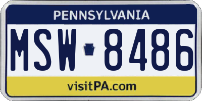 PA license plate MSW8486