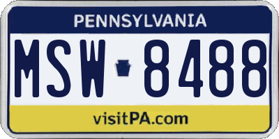 PA license plate MSW8488