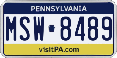 PA license plate MSW8489