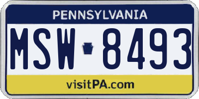 PA license plate MSW8493