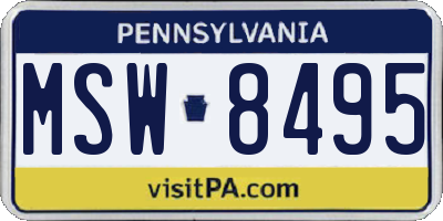 PA license plate MSW8495