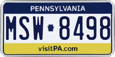 PA license plate MSW8498