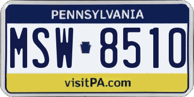 PA license plate MSW8510