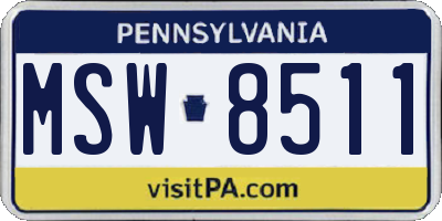 PA license plate MSW8511