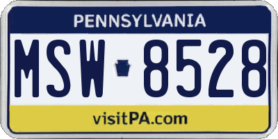 PA license plate MSW8528