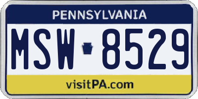 PA license plate MSW8529