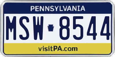PA license plate MSW8544