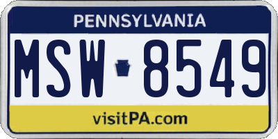 PA license plate MSW8549
