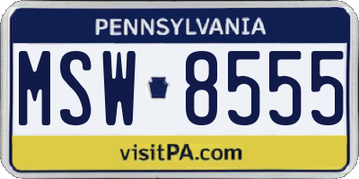 PA license plate MSW8555