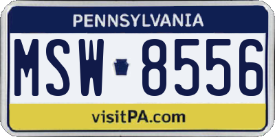 PA license plate MSW8556