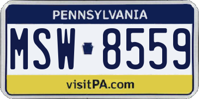 PA license plate MSW8559