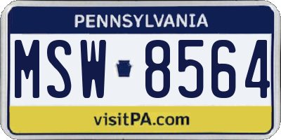PA license plate MSW8564