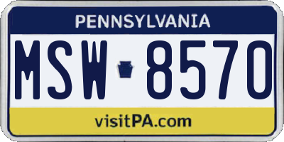 PA license plate MSW8570