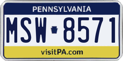 PA license plate MSW8571