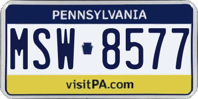 PA license plate MSW8577