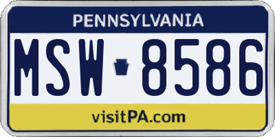 PA license plate MSW8586