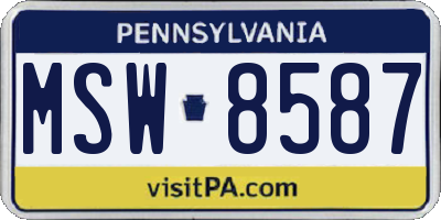 PA license plate MSW8587