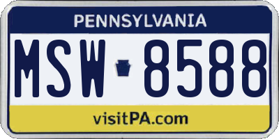 PA license plate MSW8588