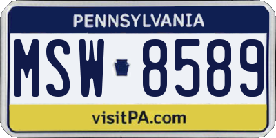 PA license plate MSW8589