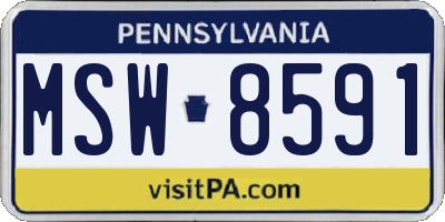 PA license plate MSW8591