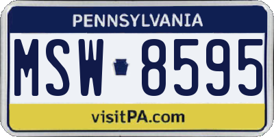 PA license plate MSW8595