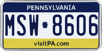 PA license plate MSW8606