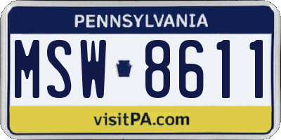 PA license plate MSW8611