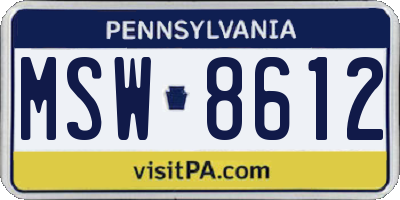 PA license plate MSW8612