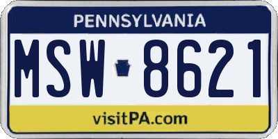 PA license plate MSW8621