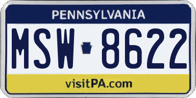 PA license plate MSW8622