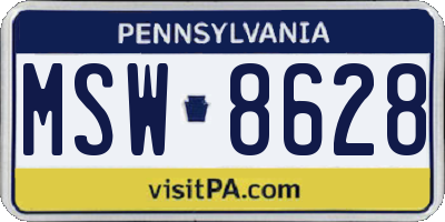 PA license plate MSW8628