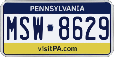 PA license plate MSW8629