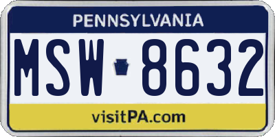 PA license plate MSW8632