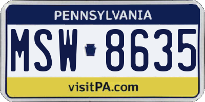 PA license plate MSW8635