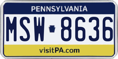 PA license plate MSW8636