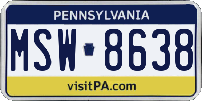PA license plate MSW8638
