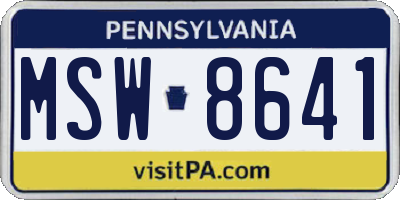 PA license plate MSW8641