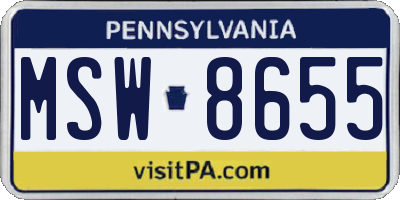 PA license plate MSW8655