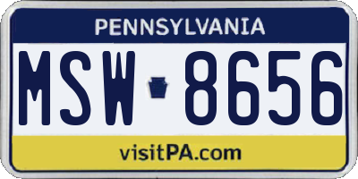 PA license plate MSW8656