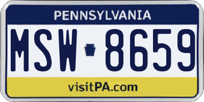 PA license plate MSW8659