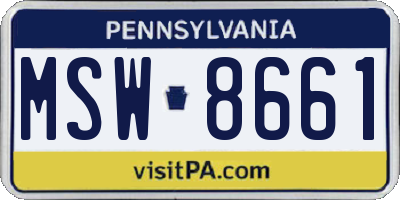 PA license plate MSW8661